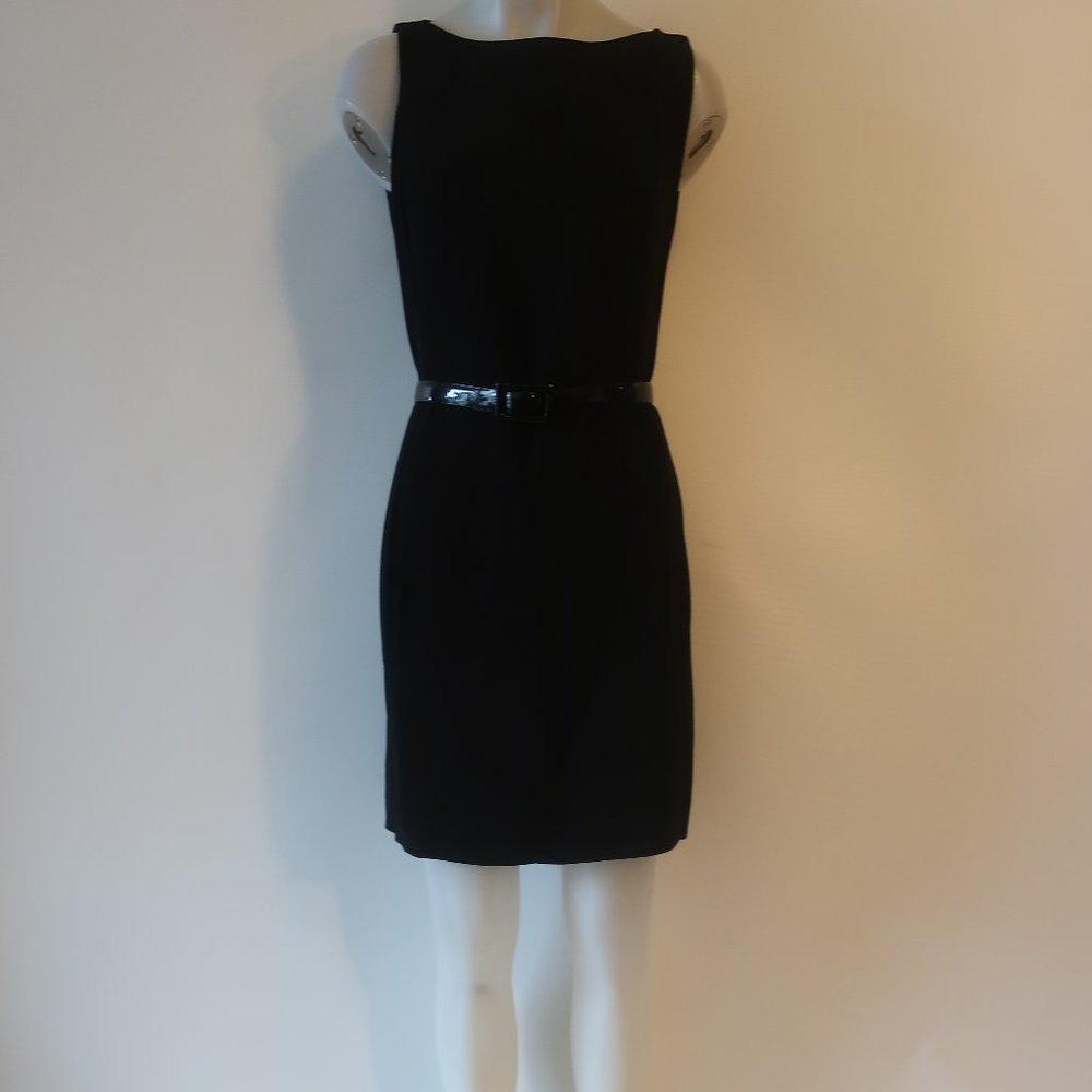 Womens Ralph Lauren Black Sleeveless Belted Dress size 4